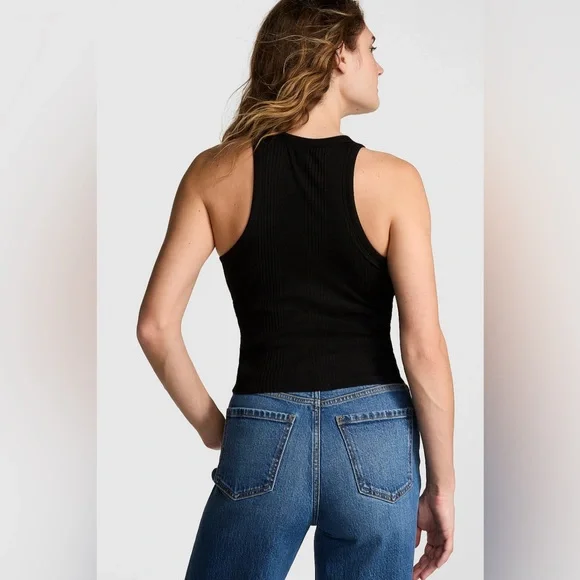 Victoria’s Secret PINK High Neck Tank w/ built in bra- Black NWT - Picture 2 of 3